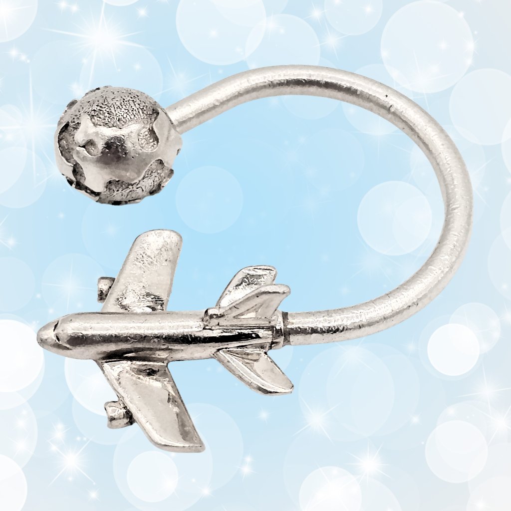 Rare Tiffany & Co Sterling Silver Airplane Globe Keyring 925 Statement Designer
